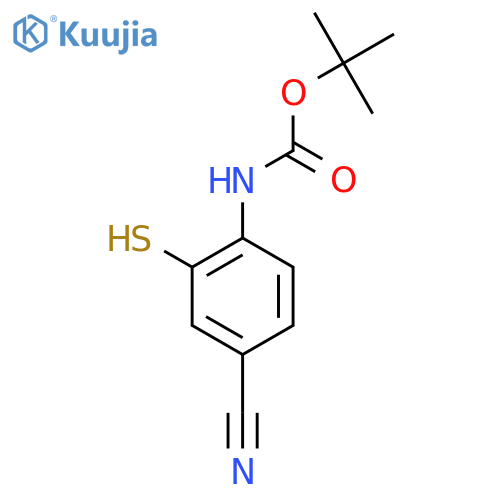 tert-butyl N-(4-cyano-2-sulfanylphenyl)carbamate structure