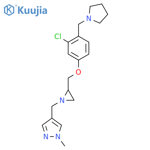 4-[[2-[[3-Chloro-4-(pyrrolidin-1-ylmethyl)phenoxy]methyl]aziridin-1-yl]methyl]-1-methylpyrazole structure