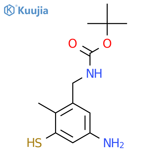 tert-butyl N-(5-amino-2-methyl-3-sulfanylphenyl)methylcarbamate structure