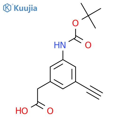2-(3-{[(Tert-butoxy)carbonyl]amino}-5-ethynylphenyl)acetic acid structure