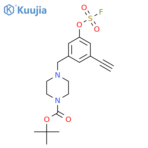 tert-butyl 4-({3-ethynyl-5-(fluorosulfonyl)oxyphenyl}methyl)piperazine-1-carboxylate structure