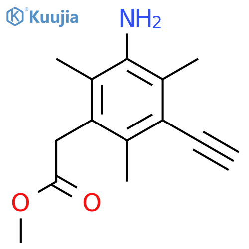 Methyl 2-(3-amino-5-ethynyl-2,4,6-trimethylphenyl)acetate structure