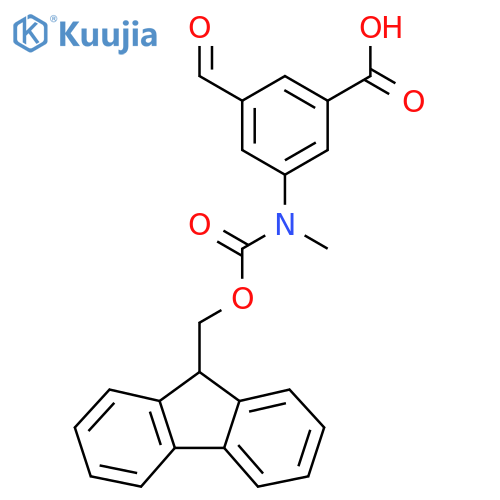 3-({[(9H-fluoren-9-yl)methoxy]carbonyl}(methyl)amino)-5-formylbenzoic acid structure