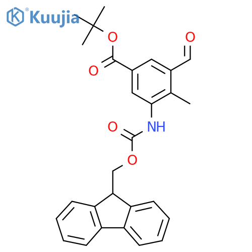 tert-butyl 3-({[(9H-fluoren-9-yl)methoxy]carbonyl}amino)-5-formyl-4-methylbenzoate structure