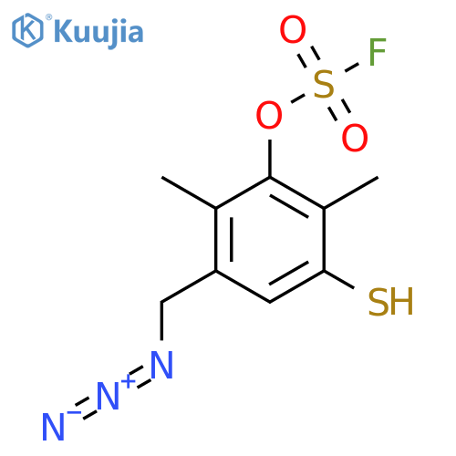 3-(Azidomethyl)-2,6-dimethyl-5-sulfanylphenyl sulfurofluoridate structure