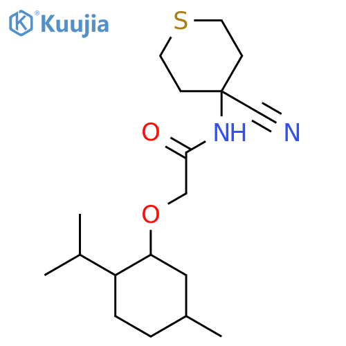 N-(4-Cyanothian-4-yl)-2-(5-methyl-2-propan-2-ylcyclohexyl)oxyacetamide structure