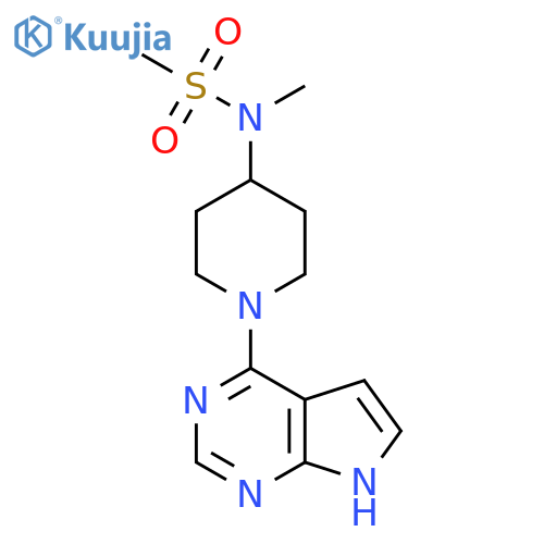 N-methyl-N-(1-{7H-pyrrolo[2,3-d]pyrimidin-4-yl}piperidin-4-yl)methanesulfonamide structure