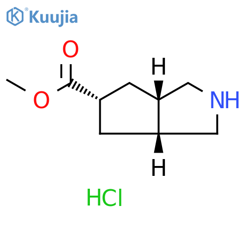 Cyclopenta[c]pyrrole-5-carboxylic acid, octahydro-, methyl ester, hydrochloride (1:1), (3aα,5β,6aα)- structure