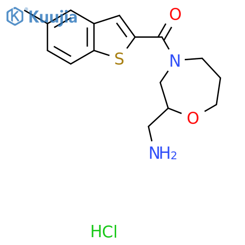 1-4-(5-methyl-1-benzothiophene-2-carbonyl)-1,4-oxazepan-2-ylmethanamine hydrochloride structure