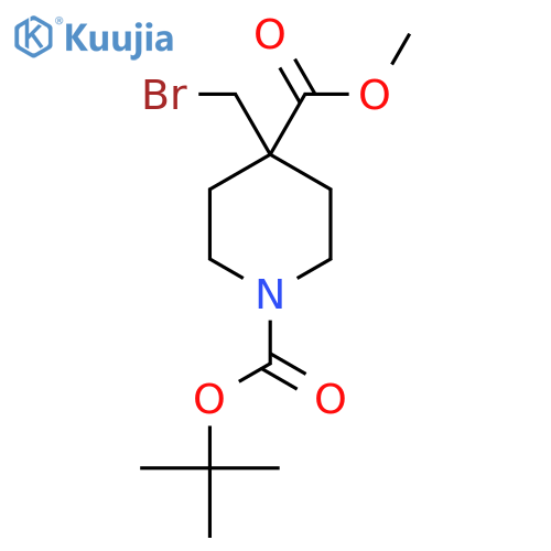 1-tert-butyl 4-methyl 4-(bromomethyl)piperidine-1,4-dicarboxylate structure