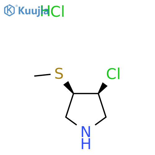 rac-(3R,4S)-3-chloro-4-(methylsulfanyl)pyrrolidine hydrochloride, cis structure