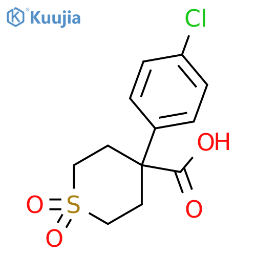 2H-Thiopyran-4-carboxylic acid, 4-(4-chlorophenyl)tetrahydro-, 1,1-dioxide structure