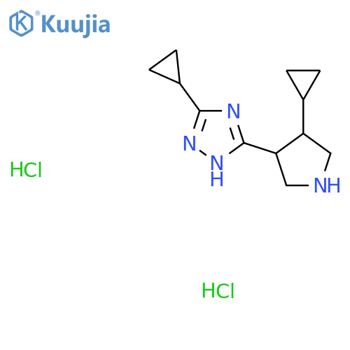 3-cyclopropyl-5-(4-cyclopropylpyrrolidin-3-yl)-1H-1,2,4-triazole dihydrochloride structure