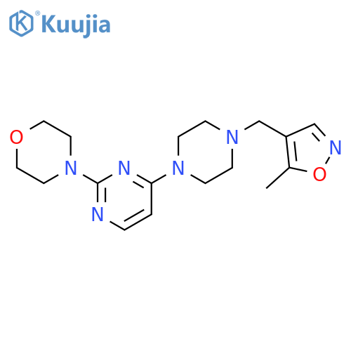 4-(4-{4-[(5-methyl-1,2-oxazol-4-yl)methyl]piperazin-1-yl}pyrimidin-2-yl)morpholine structure