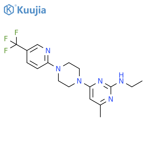 N-ethyl-4-methyl-6-{4-[5-(trifluoromethyl)pyridin-2-yl]piperazin-1-yl}pyrimidin-2-amine structure