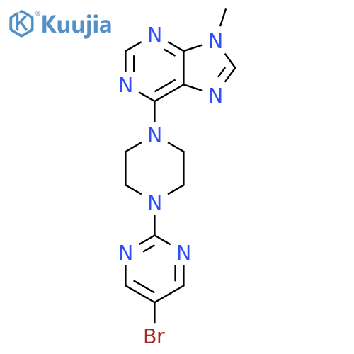 6-[4-(5-bromopyrimidin-2-yl)piperazin-1-yl]-9-methyl-9H-purine structure