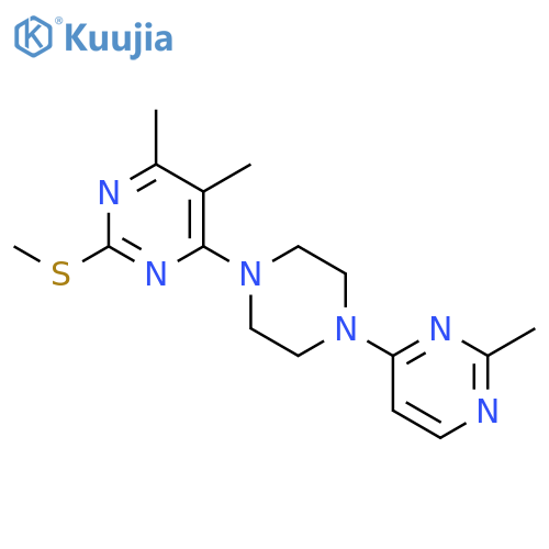 4,5-dimethyl-6-[4-(2-methylpyrimidin-4-yl)piperazin-1-yl]-2-(methylsulfanyl)pyrimidine structure