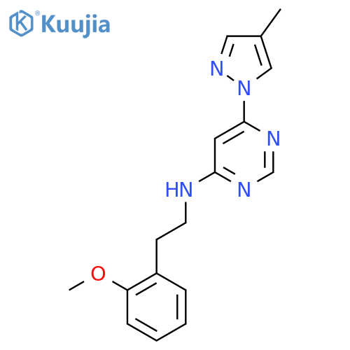 N-[2-(2-methoxyphenyl)ethyl]-6-(4-methyl-1H-pyrazol-1-yl)pyrimidin-4-amine structure