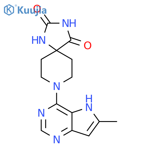8-{6-methyl-5H-pyrrolo[3,2-d]pyrimidin-4-yl}-1,3,8-triazaspiro[4.5]decane-2,4-dione structure