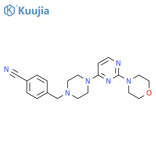 4-({4-[2-(Morpholin-4-yl)pyrimidin-4-yl]piperazin-1-yl}methyl)benzonitrile structure