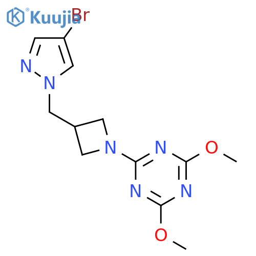 2-{3-[(4-bromo-1H-pyrazol-1-yl)methyl]azetidin-1-yl}-4,6-dimethoxy-1,3,5-triazine structure