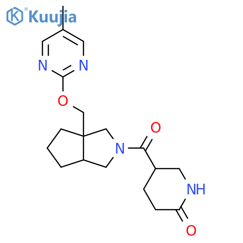 5-(3a-{[(5-Methylpyrimidin-2-yl)oxy]methyl}-octahydrocyclopenta[c]pyrrole-2-carbonyl)piperidin-2-one structure