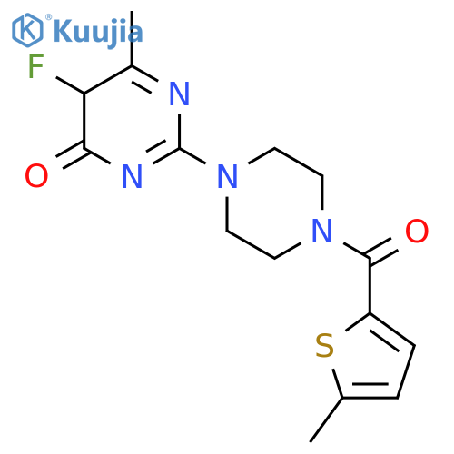 5-Fluoro-6-methyl-2-[4-(5-methylthiophene-2-carbonyl)piperazin-1-yl]-3,4-dihydropyrimidin-4-one structure