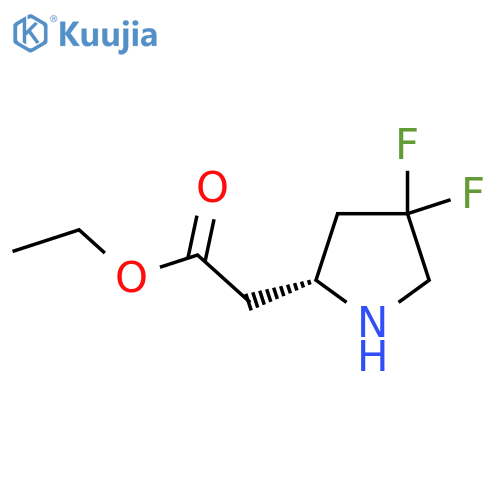 ethyl 2-(2R)-4,4-difluoropyrrolidin-2-ylacetate structure