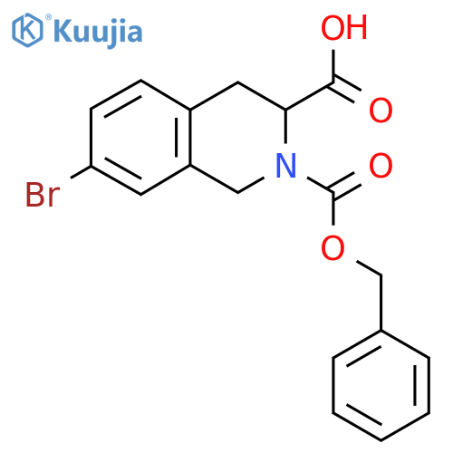 2-(benzyloxy)carbonyl-7-bromo-1,2,3,4-tetrahydroisoquinoline-3-carboxylic acid structure