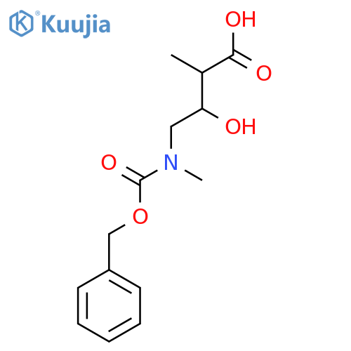 4-{(benzyloxy)carbonyl(methyl)amino}-3-hydroxy-2-methylbutanoic acid structure