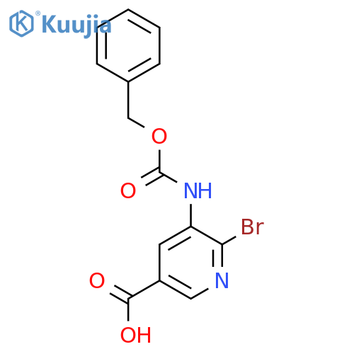 5-{(benzyloxy)carbonylamino}-6-bromopyridine-3-carboxylic acid structure