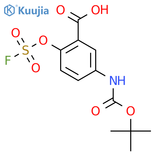 5-{(tert-butoxy)carbonylamino}-2-(fluorosulfonyl)oxybenzoic acid structure