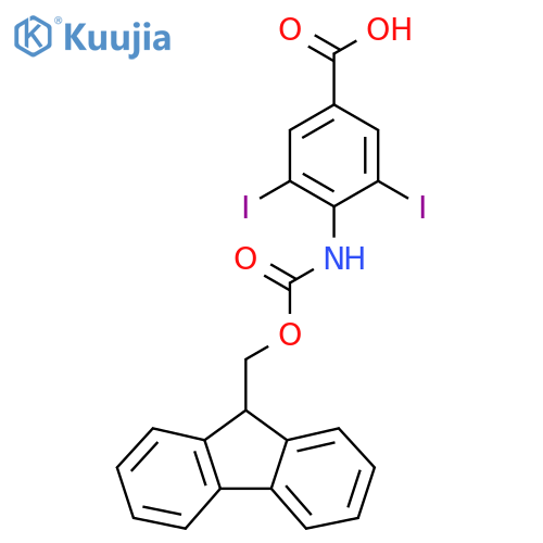 4-({(9H-fluoren-9-yl)methoxycarbonyl}amino)-3,5-diiodobenzoic acid structure