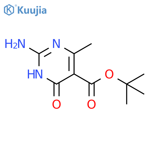 Tert-butyl 2-amino-4-methyl-6-oxo-1,6-dihydropyrimidine-5-carboxylate structure