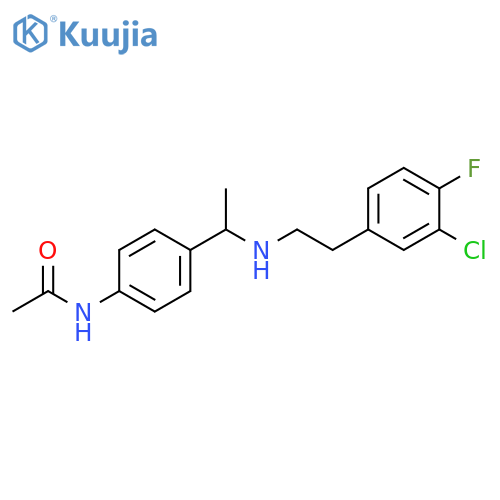 N-[4-(1-{[2-(3-chloro-4-fluorophenyl)ethyl]amino}ethyl)phenyl]acetamide structure