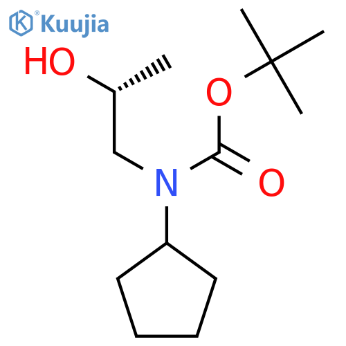 tert-butyl N-cyclopentyl-N-(2R)-2-hydroxypropylcarbamate structure