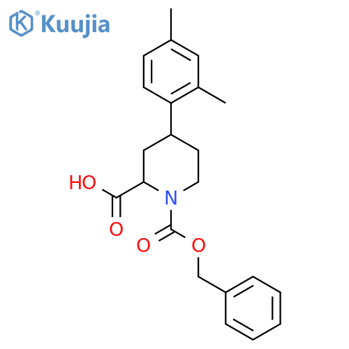1-(benzyloxy)carbonyl-4-(2,4-dimethylphenyl)piperidine-2-carboxylic acid structure