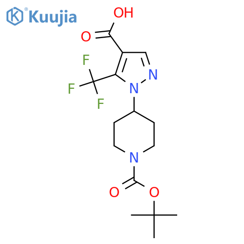 1-{1-[(tert-butoxy)carbonyl]piperidin-4-yl}-5-(trifluoromethyl)-1H-pyrazole-4-carboxylic acid structure