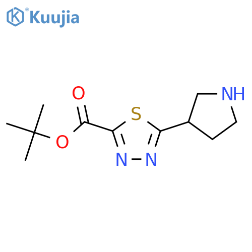 Tert-butyl 5-(pyrrolidin-3-yl)-1,3,4-thiadiazole-2-carboxylate structure