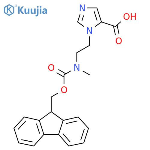1-2-({(9H-fluoren-9-yl)methoxycarbonyl}(methyl)amino)ethyl-1H-imidazole-5-carboxylic acid structure