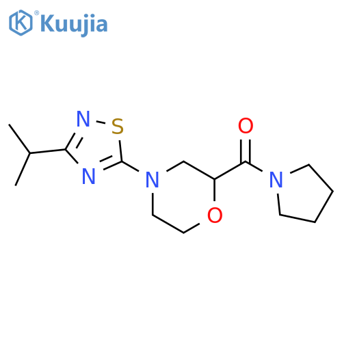 4-[3-(propan-2-yl)-1,2,4-thiadiazol-5-yl]-2-(pyrrolidine-1-carbonyl)morpholine structure