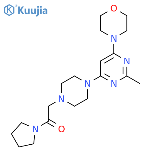 2-{4-[2-Methyl-6-(morpholin-4-yl)pyrimidin-4-yl]piperazin-1-yl}-1-(pyrrolidin-1-yl)ethan-1-one structure