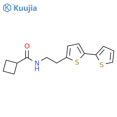 N-(2-{[2,2'-bithiophene]-5-yl}ethyl)cyclobutanecarboxamide structure