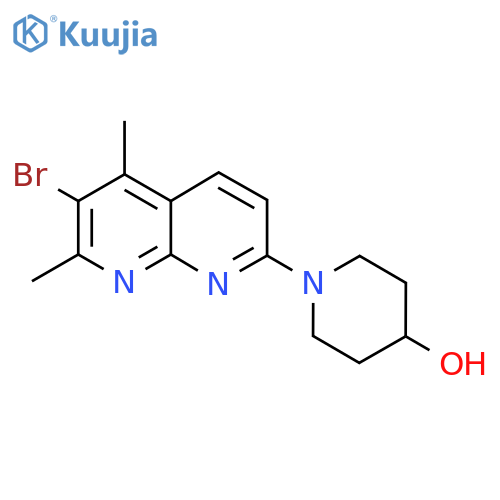 1-(6-Bromo-5,7-dimethyl-1,8-naphthyridin-2-yl)piperidin-4-ol structure