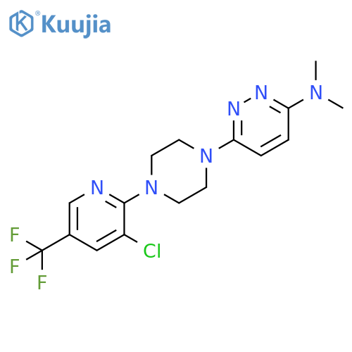 6-{4-[3-chloro-5-(trifluoromethyl)pyridin-2-yl]piperazin-1-yl}-N,N-dimethylpyridazin-3-amine structure