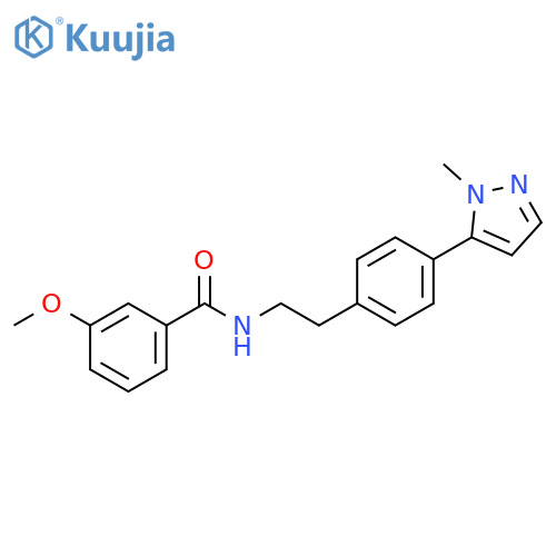 3-methoxy-N-{2-[4-(1-methyl-1H-pyrazol-5-yl)phenyl]ethyl}benzamide structure