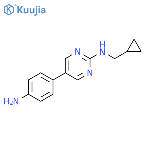 5-(4-aminophenyl)-N-(cyclopropylmethyl)pyrimidin-2-amine structure