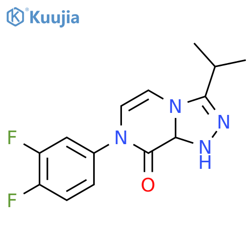 7-(3,4-difluorophenyl)-3-(propan-2-yl)-7H,8H-[1,2,4]triazolo[4,3-a]pyrazin-8-one structure