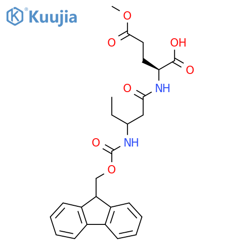 (2S)-2-3-({(9H-fluoren-9-yl)methoxycarbonyl}amino)pentanamido-5-methoxy-5-oxopentanoic acid structure