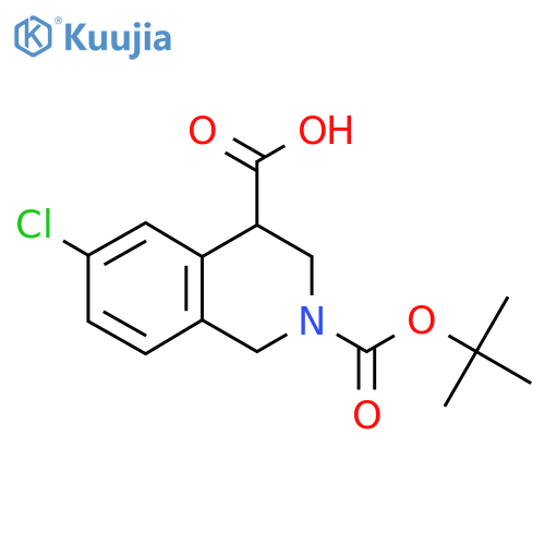 2-(tert-butoxy)carbonyl-6-chloro-1,2,3,4-tetrahydroisoquinoline-4-carboxylic acid structure
